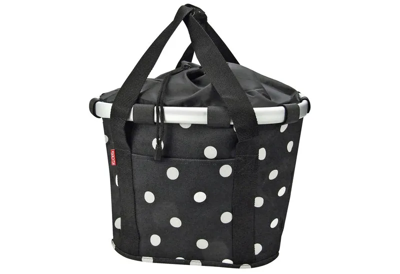 KLICKFIX PANIER AVANT Bikebasket black dots (avec fixation)
