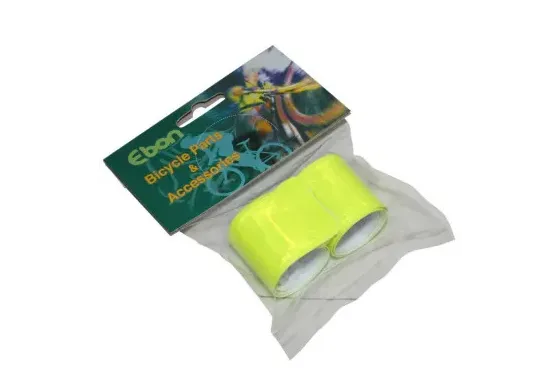 BRASSARD DE SECURITE POUR BRAS OU JAMBE JAUNE REFLECHISSANT L330x35mm (PAIRE)